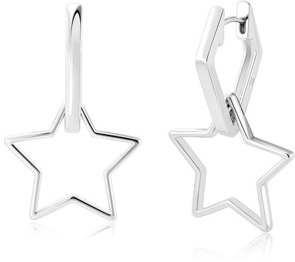 ALEXCRAFT Silber 925 Ohrringe Hängend Doppel Creolen mit Anhänger Damen