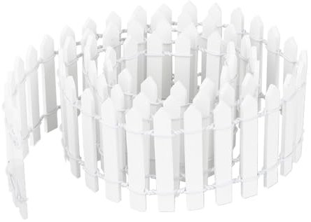 BOXOB Valla Jardín Pequeña, 90x5cm Microadornos Paisajísticos Valla Decorativa Accesorios para Jardín de Hadas para Casa de Muñecas Manualidades Dioramas y Macetas Decoración