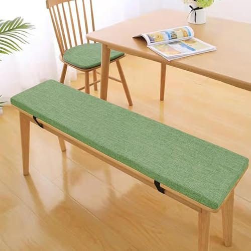 IJQXLA Sitzkissen-Set für Garten- und Terrassenbänke, 160 x 45 x 10 cm (63 x 17,7 x 3,9 Zoll), hochdichter Memory-Schaum, waschbares Leinen, rutschfeste Bankauflage für Schuhbankregal, Fenster