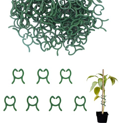 ALLY-MAGIC Klein Pflanzenclips, Pflanzenklammern, Tomatenstäbe, 100 Stück Wiederverwendbar Pflanzen Clips für Kletterpflanzen Unterstützen Pflanzen Gemüse Obst E21-ZWJ