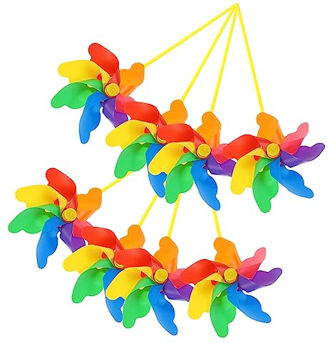 Moulin à Vent Extérieur Coloré 8 Pièces en Plastique Rotatif | Décoration de Jardin, Effet Décoratif Agréable, pour Cour, Pelouse et Terrasse Couleur Aléatoire