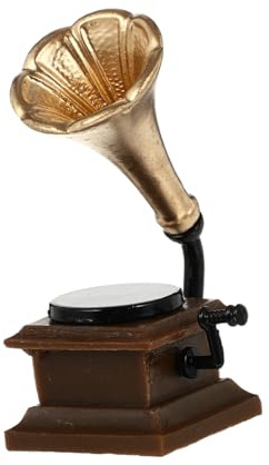 Beaupretty Mini Gramophone Décoratif en Résine Rétro pour Maison de Poupée, Modèle Miniature de Phonographe, Accessoire de Décoration Intérieur Vintage, Ornement de Bureau, Décor de Scène