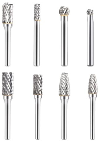 8-teiliges Elektrowerkzeug Karbid Frässtift Set für Langlebigkeit und Präzision bei Handwerks und Industrieprojekten. Hitzebeständige rotierende Frässtifte