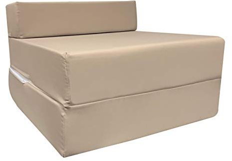 iSTYLE MODE BETTER HOME CHOICE Fold Out Guest Chair Z Bed Futon Sofa Comfortable Foam for Adult and Kids | Lounger Mattress | Supreme Quality | Fire Retardant | Premium (Beige)