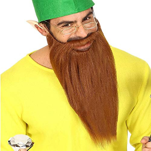 Amakando Original Barba de Enano con Bigote/Marrón/Barba tupida Multiusos para Motociclista y Vikingo Fiestas temáticas y Fiesta de Disfraces