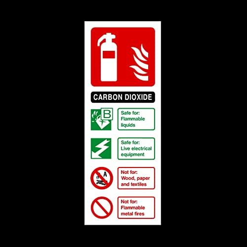Fire Extinguisher Co2 Carbon Dioxide Identifier Plastic Sign - Choose your design 75x200mm
