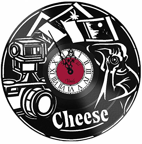 Orologio da Parete in Vinile per gli amanti della Fotografia (Logo Vinaceo, Barocco nero)