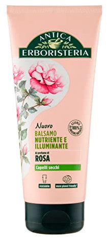 Antica Erboristeria - Balsamo Nutriente e Illuminante alla Rosa per Capelli Secchi, Formula Vegan senza Siliconi e Coloranti - 200ml
