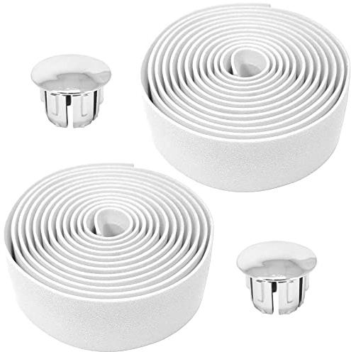 cyclingcolors 2x Lenkerband EVA-Schaum Fahrrad Rennrad Griffband Fahrradlenkerband Griffband Vintage, weiß