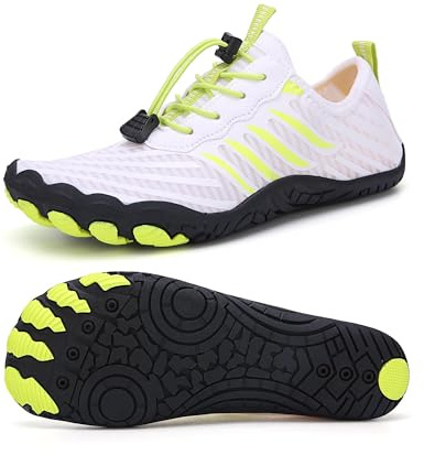 Calzado Grounded para mujeres y hombres, zapatos de senderismo descalzos 2025, cómodos zapatos de agua con puntera ancha, Blanco, 10.5 Women/9.5 Men
