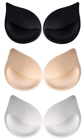 DHSBGWSX 3 Paia di Coppe Reggiseno Traspiranti, Coppe Reggiseno in Silicone, Coppe Reggiseno Sportivo, Coppe Reggiseno Rimovibili per Canottiere, Coprispalle, Reggiseni, Costumi da Bagno E Bikini