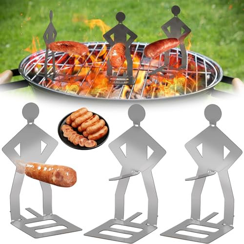 Lot de 3 Ustensiles de Barbecue en Acier Inoxydable - Fourchette pour Camping, Pique-nique, Jardin, Cuisine, Cadeaux pour Homme