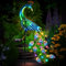 BuzzoXerex Lampe Solaire Exterieur Jardin, Statue Paon en Métal Lampe Jardin Solaire IP44 Décoration Pour Pelouse, Terrasse, Patio