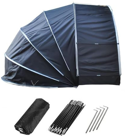 Fahrradzelt Hängen 2 in 1 Fahrradgarage mit Doppeltüren für 2-5 Fahrräder Fahrradgarage Wetterfest Motorrad Abdeckplane Outdoor,Black