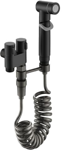 Aqua Earth Handheld Bidet Sprayer for Toilet Baby Cloth Diaper Spraying Kit Bathroom Toilet Bidet Attachment Set for Bathing Pets and Feminine Hygiene Matte Black