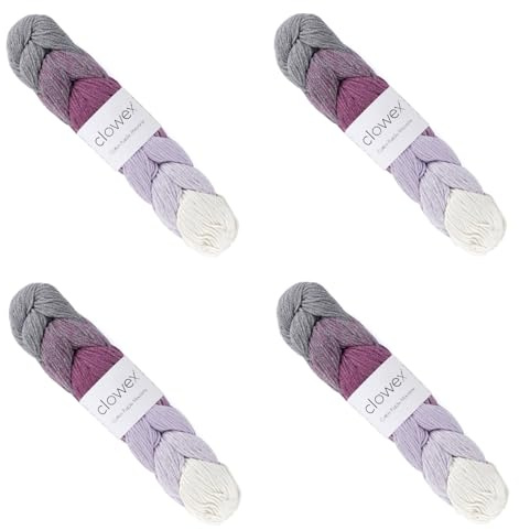 Clowex 7 Colored Gradient Braided Cotton Macrame Cord, 3mm x 218 yds x 4 Balls Variegated Artisan Macrame Yarn, Rainbow Craft Cord, Multicolor Macrame Rope for Crocheting and Knitting