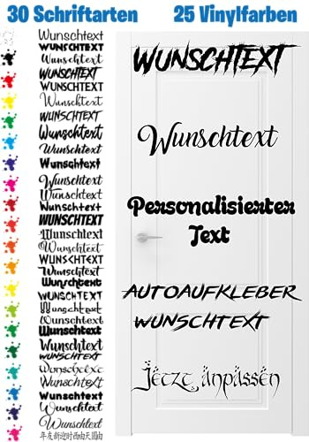 Wunschaufkleber Name Text Zahl – selbst gestalten – Autoaufkleber Schriftzug wetterfest – Sticker für Auto, Fahrrad, Helm, Wand