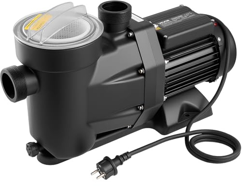 VEVOR Bomba para Piscina 1300 W Caudal Máximo de 28800 L/H Bomba de Filtración para Piscina de Una Sola Velocidad, CA 220-240 V, Altura de Elevación Máxima de 17 m, con Temporizador de 24 Horas