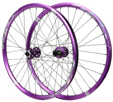 QUYCOIU 26/27,5/29 Hjulpar För Mountainbike 32-håls Fälg Aluminiumlegering Genomgående Axel F12*100/R12*142Mm F2/R4 Tätade Kullager Skivbroms Hjul XC/AM-cyklar 7–12-växlad Kassett(Purple,29in)