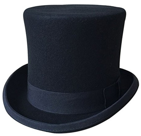 La Vogue Homme Chapeau Haut Magicien Laine Classique Traditionnel Fête Hiver Automne Noir XL