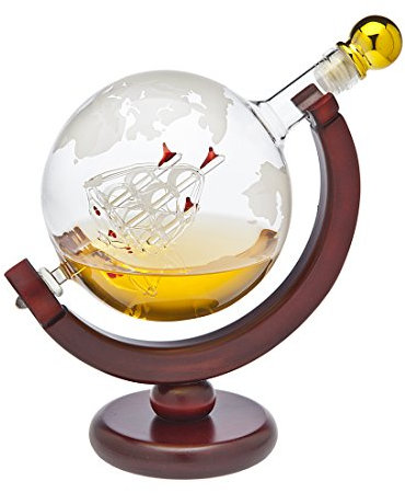Whiskey Décanteur Globe – pour liqueur, Scotch, Bourbon, Vodka ou vin – 850 ml