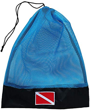 Tauchen Schnorchelmaske Atem SMB Surface Marker Boje Mesh Gear Pouch, Blau