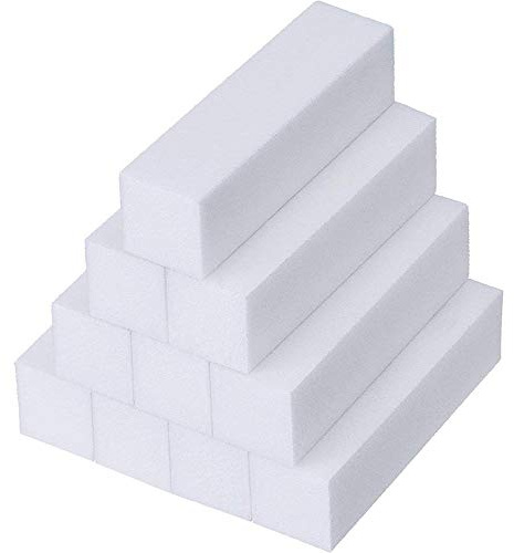 10 Pack White Buffer Sanding Block Files Grit Manicure Nail Art Tips Tool
