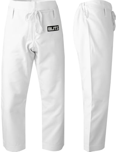 Blitz Middleweight Martial Arts Trousers - White - 3/160cm
