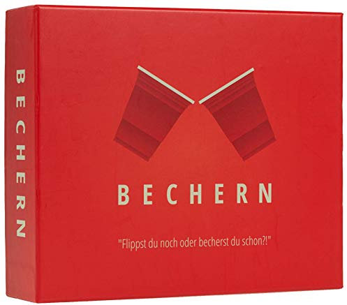 BeerBaller Bicchiere – Il mix definitivo di Kings Cup & Flip Cup | Il gioco di bere culto | 69 carte da gioco e 10 coppe rosse | giochi per feste per adulti | giochi di sorrisi | giochi per bere |