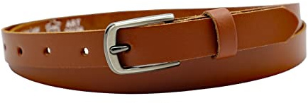 NK Belt GmbH Damen Ledergürtel aus Rindsleder, Made in Germany, Anzug Jeans Gürtel 2cm schmal #SR-07A