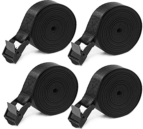 Newthinking 4 Pack Tie Down Straps, Heavy Duty Lashing Straps Tensioning Belts with Adjustable Cam Buckle for Car Luggage and Garden Tent Bundled Fixed, 2.5CM*2M