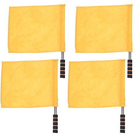 Sewroro 4pcs Sports Linesman Flags Referee Flag Flag Events Flags with Stainless Steel Pole Stick (Yellow)