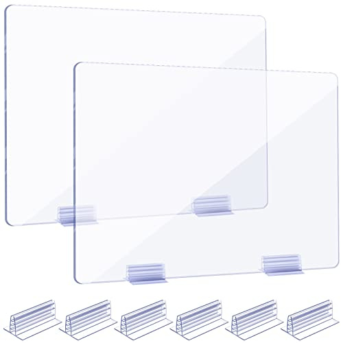 Weysat Theken-Schreibtisch, Niesschutz, Acrylplatten, Halter, Acryl, Schreibtisch-Trennwand für Geschäft, Büro, Schule, 61 x 40,6 cm, Befestigungsplatten von 0,6 cm bis 0,6 cm Dicke (8 Stück)