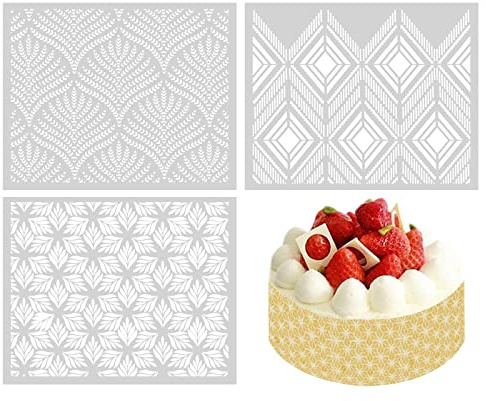 Kuchenschablone - Kuchenschablonen zum Dekorieren von Buttercreme, Kuchendekorationsvorlagen, hohles Spitzendesign, Prägeformen, Backwerkzeuge für Kuchendekoration, Druck, Geburtstag