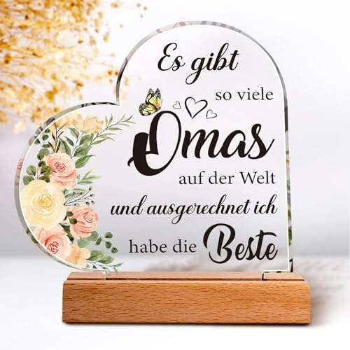 Geschenke für Oma, Oma Geschenk, Geburtstagsgeschenk für Oma | Weihnachtstag Geburtstage Muttertagsgeschenk Besonderer Tag für Oma, Dekorationsschild Aus Acryl
