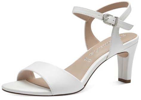 Tamaris dam 1-28008-42 sandaler med klack, vit matt, 38 EU