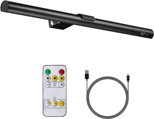 VIGMOJ Lampe sans fil pour tableaux avec télécommande, Lampe pour tableaux avec télécommande 19,7 pouces, LED rechargeable éclairage pour fléchettes Lampe pour peinture avec 3 modes d'éclairage pour