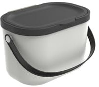 Rotho Albula Bio-Mülleimer mit Deckel 3,2 L für Küche (Weiß)