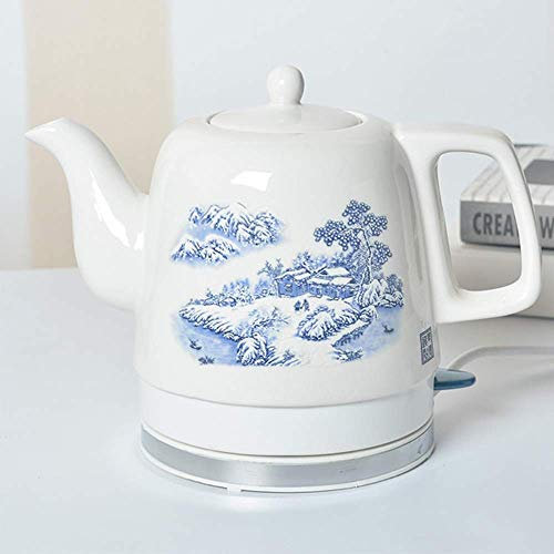 Bollitore Elettrico in Ceramica Senza Fili Brocca per Il tè-Brocca retrò da 1 litro, Acqua Veloce per tè, caffè, zuppe, Base Rimovibile di Farina d'avena, Protezione Contro l'ebollizione a