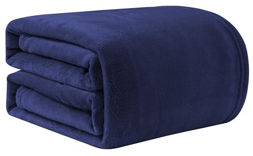 Good Nite Coperta Pile Singolo 150 * 200 cm - Coperta Plaid Super Morbida, Calda Invernale, per Plaid Divano, Copriletto, Blu Navy