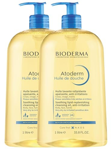 Aceite limpiador Atoderm | Hidratación y Confort Inmediato | Nutre intensamente | Limpia, Lipidiza y Calma las Irritaciones | Muy buena tolerancia | Juego de 2x1L