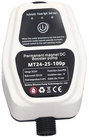 24V DC Mini Bomba de Presión de Agua 100W 25L Automática Inteligente para Ducha y Calentador de Agua con Bajo Ruido