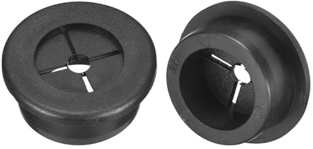sourcing map 2 Pcs Cable Cord Grommet, 1 Inch (25mm) Desk Grommet Flexible Rubber Grommets Wire Hole Cover Pass Through for Office Computer Desk Wire Organizer, Black