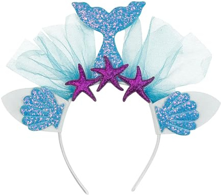 W WIDMANN MILANO Party Fashion - Haarreif Meerjungfrau, Blau oder Pink, Unterwasserwelt, Meerjungfrauenflosse | In Blau oder Pink für Unterwasser-Mottos, Karneval Kostüme und fantasievolle Verkleidungen