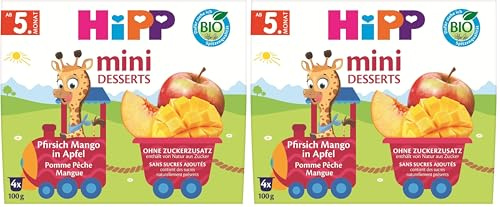 Hipp Frucht-Pause Pfirsich in Apfel 5805, 12er Pack (6 x 4 x 100 g Packung)