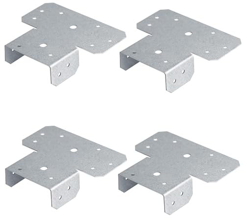 Set di 2 connettori per travi a forma di T, connettori per travi in legno, connettori per travi, due pezzi, tappo regolabile per pali 4 x 4 4 x 6