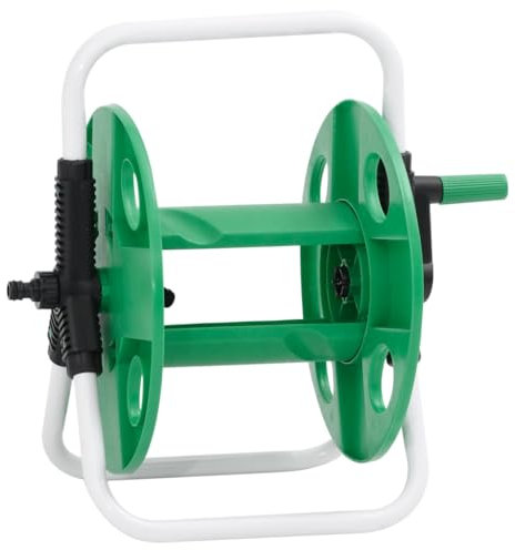 Home Garden,Freistehende grüne Schlauchtrommel für 45 m 1/2 Zoll Schlauch, Stahl