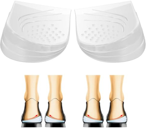 Solette con cuneo sul tallone, inserti regolabili per supinazioni, correzione pronazionale, ortopedici per gambe curve, allineamento del piede, trasparente, S