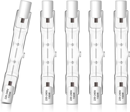 liuchanghe R7S Halogen Leuchtmittel 78mm 150 W, 5er Pack Halogenstab R7S 78mm, 7s Dimmbar Halogenstablampe für baustrahler, Arbeit Landschaftsbeleuchtung,Wohnzimmerleuchten