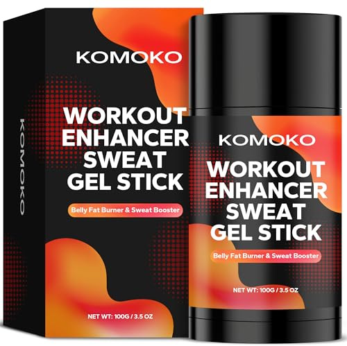 Komoko Fat Burning Sweat Gel Stick (3.5 oz), Workout Enhancer Roll-On Gel Stick, Sweat Cream for Stomach Fat, Belly Fat Burner & Waist Trainer Gel for Women & Men